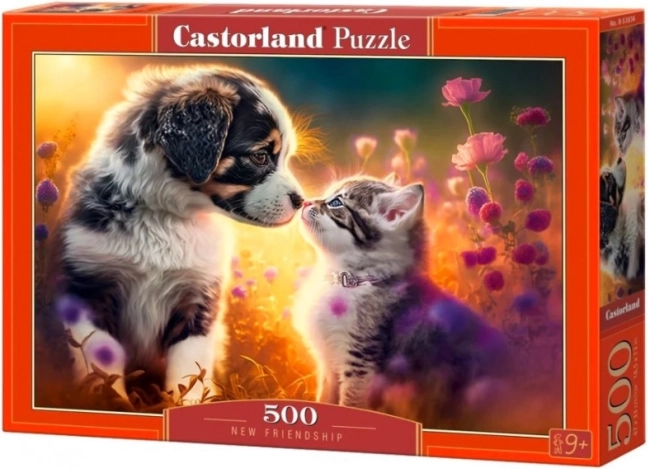 Puzzle 500 pièces CASTORLAND – nouvelle amitié (chien et chat)