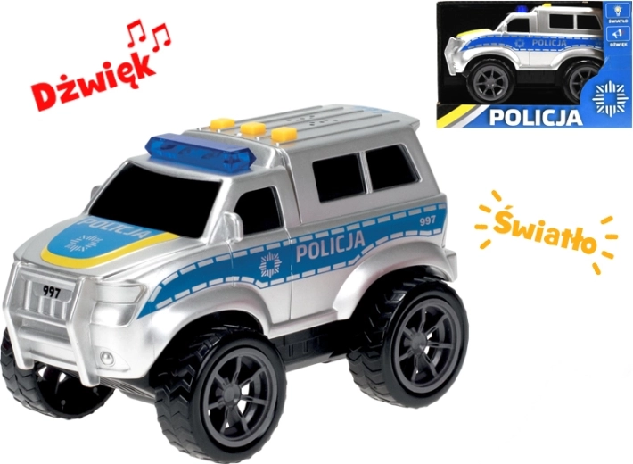 Voiture de police au design polonais avec moteur à friction et effets lumineux et sonores 18 cm