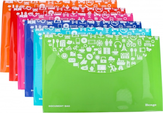 Pochette en plastique avec bouton pression 33,3x23,3 cm