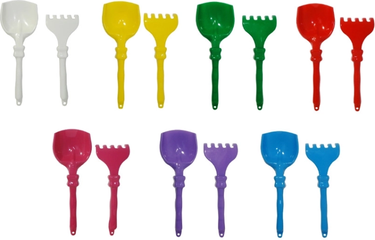 Pelle et râteau en plastique pour sable – enfants