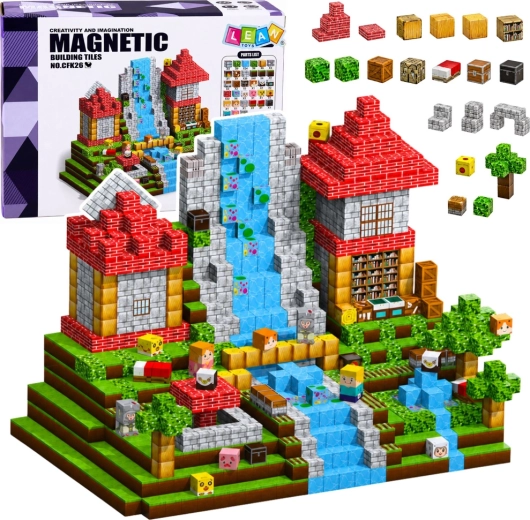 Cubes magnétiques – blocs de construction pixelisés avec ressources (200 pièces)