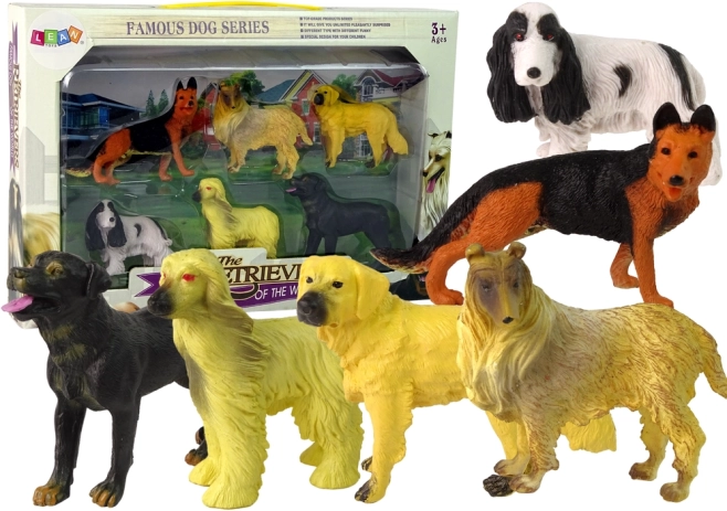 Set de 6 figurines de chiens de race Famous Dog of the World