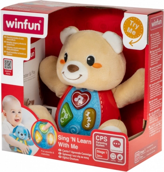 Ourson en peluche interactif pour enfants dès 3 mois