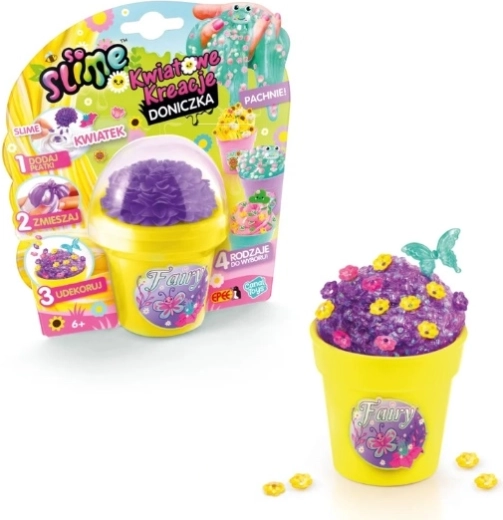 EPEE SoSlime création florale dans un pot jaune