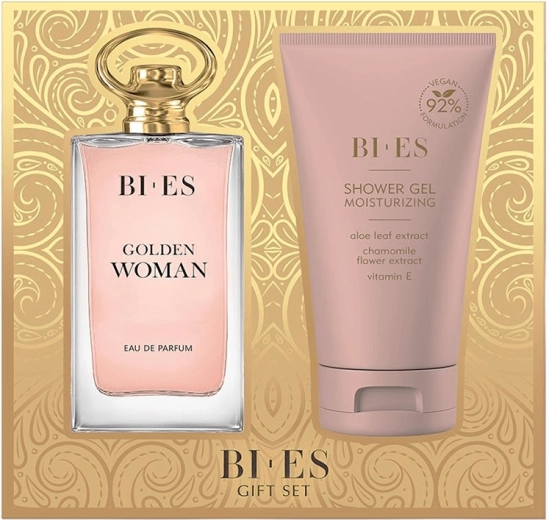 Coffret cadeau pour femmes BI-ES Golden Woman – eau de parfum 90 ml + gel douche 150 ml