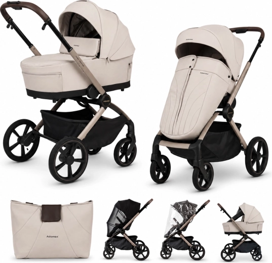 Poussette combinée Adamex Como Natura Beige 2en1