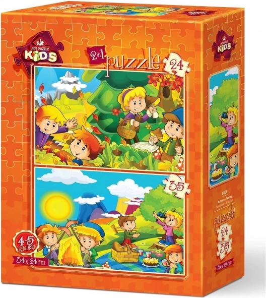 Puzzle Automne et printemps 24 + 35 pièces