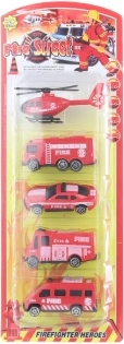 Set de camions de pompiers en plastique – 5 pièces