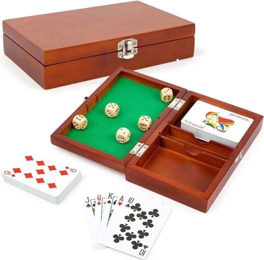 Small foot jeux de dés et de cartes dans une boîte en bois