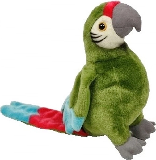 Perroquet ara en peluche vert olive 25 cm