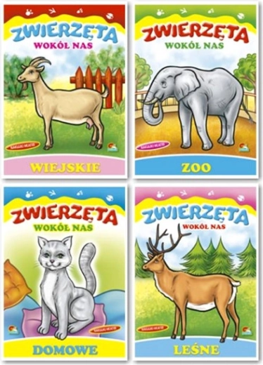 Livre de coloriage Animaux autour de nous avec autocollants