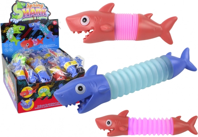Jouet antistress lumineux extensible requin Pop Tube LED