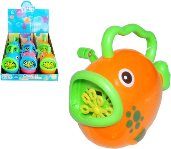 Set de bulles – poisson en plastique avec manivelle