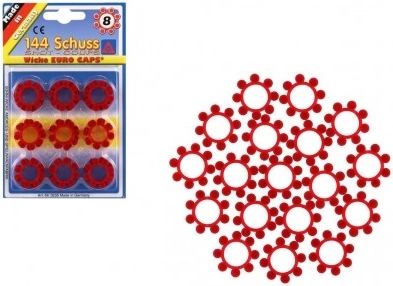 Capsules pour pistolet jouet 8 coups – couronnes, 144 tirs