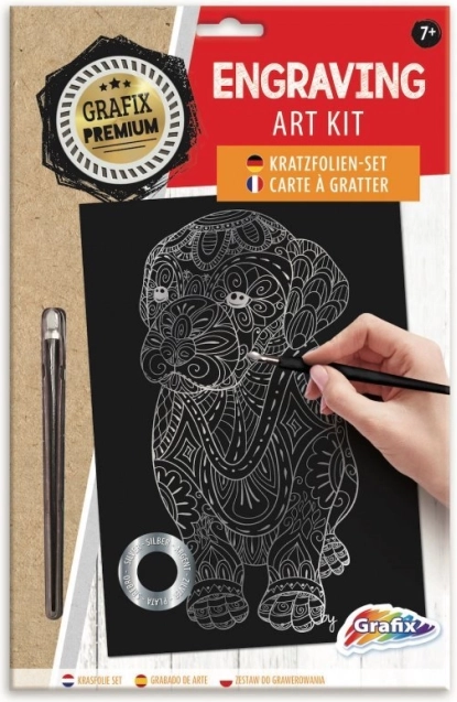 Image à gratter argentée chien GRAFIX