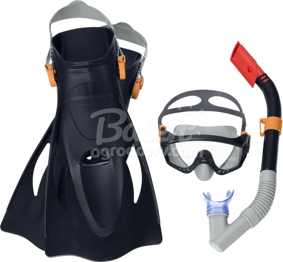 Set de plongée BESTWAY – masque, tuba et palmes, noir