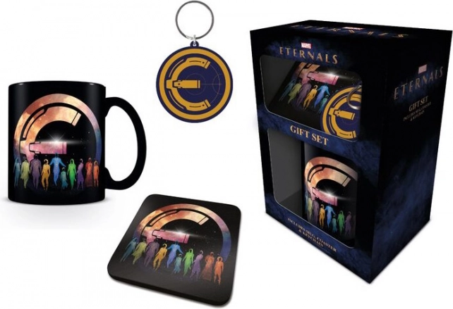 Coffret cadeau Eternals – mug 310 ml, porte-clés et sous-verre en liège