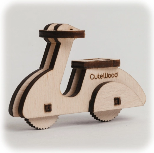 CuteWood puzzle 3D en bois – scooter