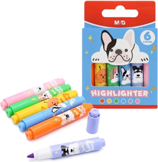 Surligneurs Mini Puppy Party, set de 6 pièces