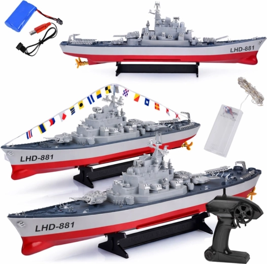 Bateau de combat radiocommandé LHD-881 à l’échelle 1:390