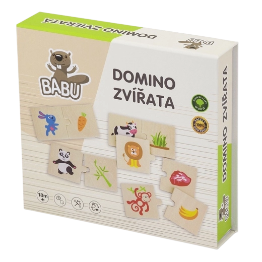 Babu domino en bois avec des animaux