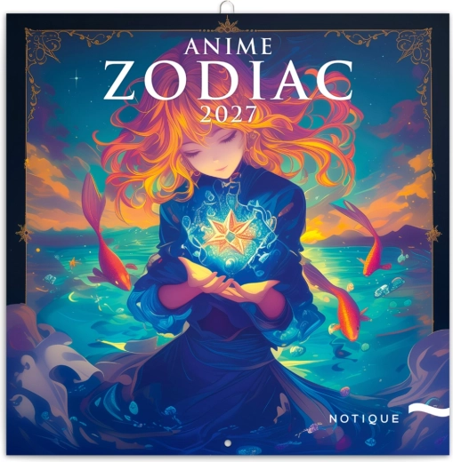Calendrier mural mémo Anime Zodiac 2027, 30 × 30 cm