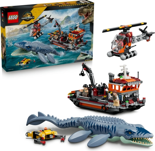 LEGO Jurassic World : attaque du mosasaure contre le bateau