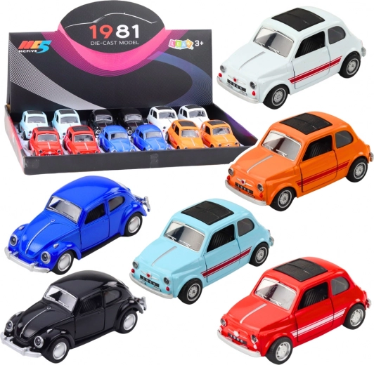 Voiture de collection classique en métal avec propulsion et portes ouvrantes 1:36