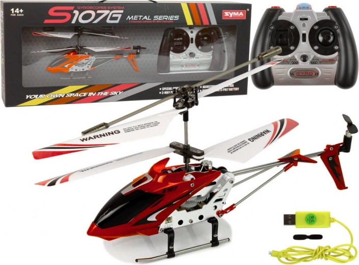 Hélicoptère RC avec gyroscope SYMA S107G rouge