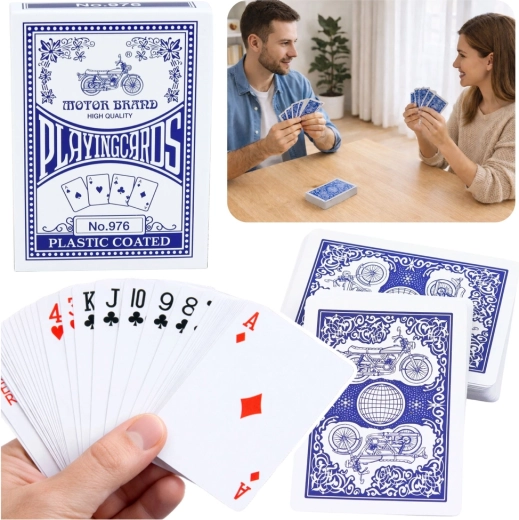 Cartes à jouer classiques avec finition plastique – bleu