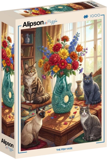 Puzzle Alipson Chats et fleurs 1000 pièces