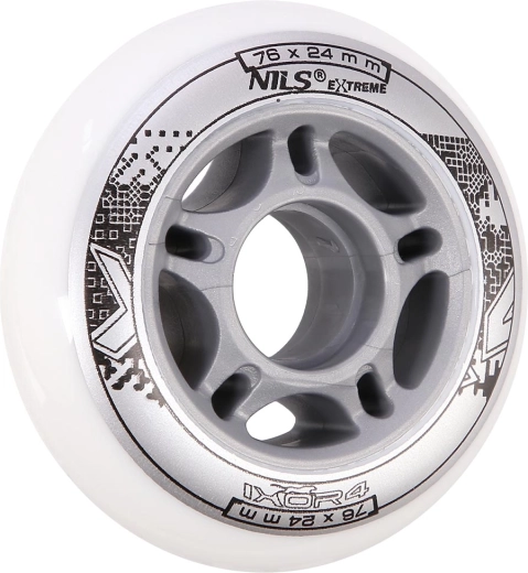 Roues NILS EXTREME PU 76 × 24 blanches (lot de 4)