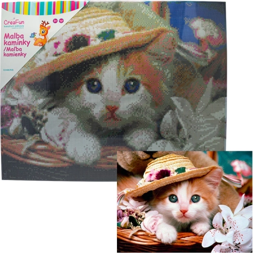 Peinture diamant – chaton innocent 40 × 50 cm