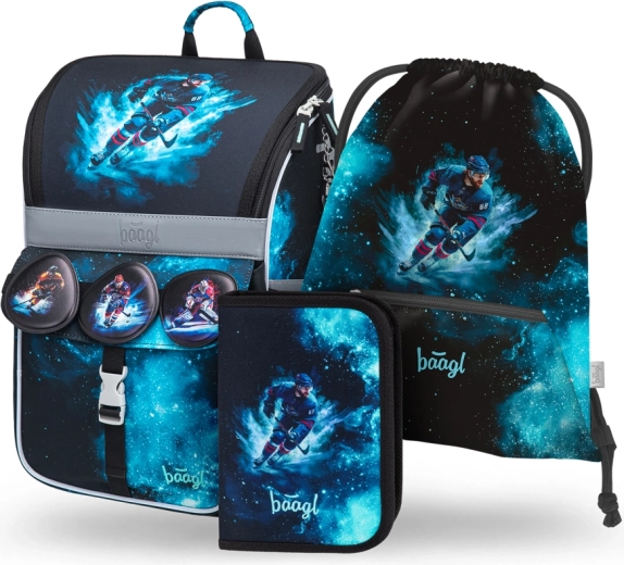 Baagl set scolaire Zippy Hockey – cartable, trousse et sac