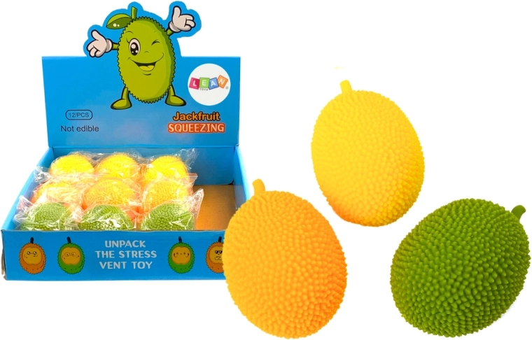 Balle antistress à presser en forme de jacquier – jouet en caoutchouc extensible