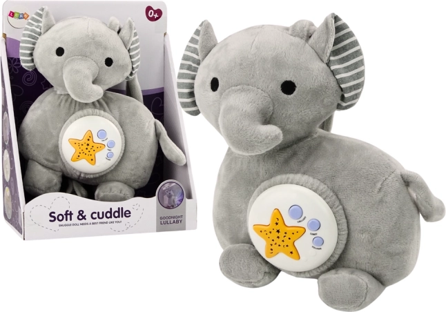 Projecteur éléphant en peluche Dormeur Grey Hugs Stars Melodies