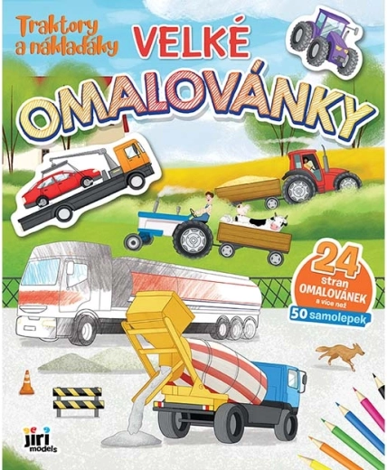 Grands coloriages tracteurs et camions avec autocollants
