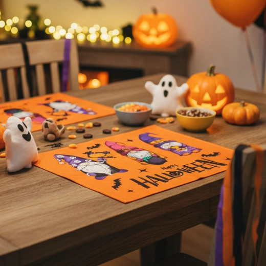 Set de table d’Halloween avec un lutin, 46 × 32,5 cm