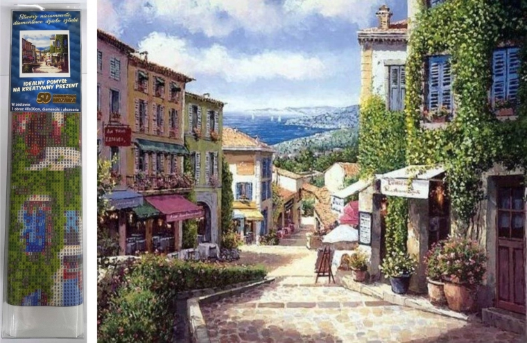 Norimpex Peinture diamantée Ruelle ensoleillée 30x40 cm