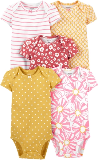 Body fille Carter’s à manches courtes, lot de 5 pcs