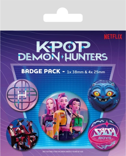Ensemble d’insignes métalliques K‑pop Demon Hunters (Netflix)