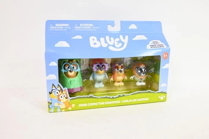 Ensemble de figurines Bluey « grand-mères » (4 figurines + 2 accessoires)