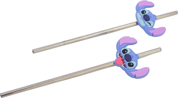 Stor set de pailles en acier inoxydable Stitch - 2 pcs