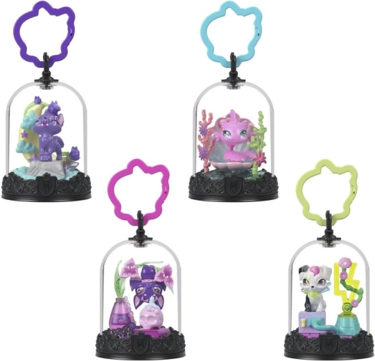 Monster High porte-clés avec animal de compagnie sous cloche – mini figurine de collection