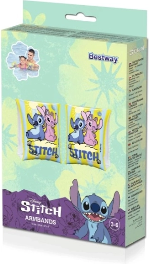 Brassards de natation gonflables DISNEY STITCH 23 × 15 cm pour enfants de 3 à 6 ans