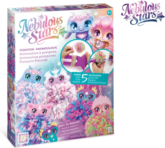 Nebulous Stars kit créatif à pompons Animoush – set pour fabriquer des porte-clés