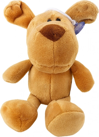 Chien en peluche avec ventouse, marron 23 × 12 cm