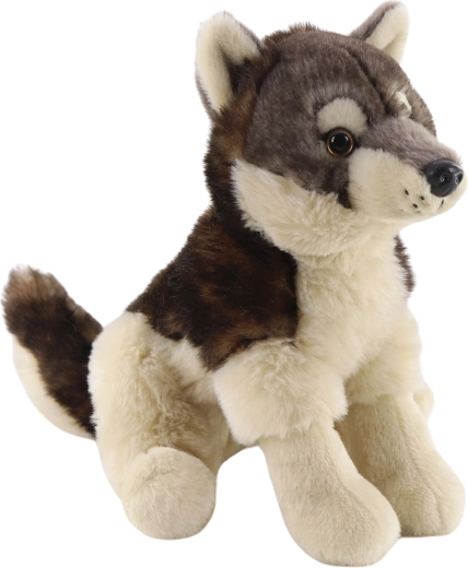 Loup en peluche assis 20 cm