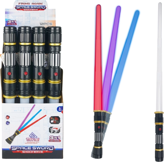 Épée lumineuse Sparkys 3 en 1 avec sons et lumière 81 cm