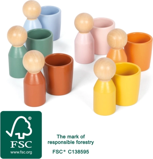 Gobelets de tri Montessori avec figurines en bois small foot